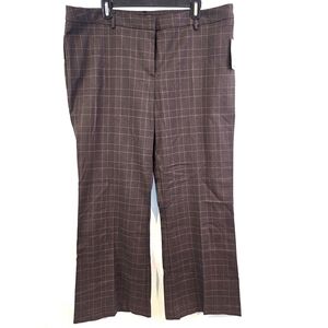 Investments Size 18S Brown Pink Dress Pants Fit Flare Leg